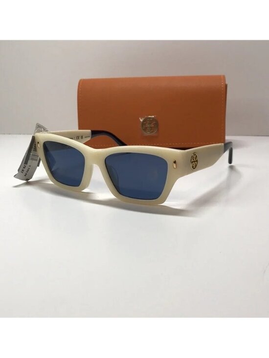 New Authentic Tory Burch TY7169U Sunglasses – Navy/Ivory Vintage Stripes main image 8